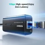 UGREEN USB 3.0 موزع مع Gigabit محول إيثرنت