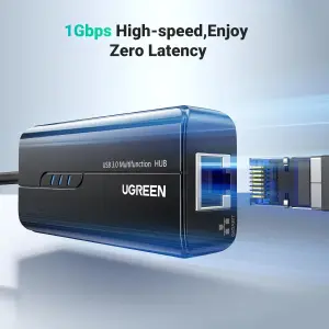 UGREEN USB 3.0 موزع مع Gigabit محول إيثرنت