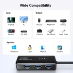 UGREEN USB 3.0 موزع مع Gigabit محول إيثرنت