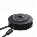 UGREEN USB 2.0 موزع 4 منافذ مع Micro USB منفذ طاقة 1m (أسود)
