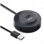UGREEN USB 2.0 موزع 4 منافذ مع Micro USB منفذ طاقة 1m (أسود)