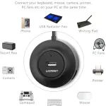 UGREEN USB 2.0 موزع 4 منافذ مع Micro USB منفذ طاقة 1m (أسود)