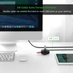 UGREEN USB 2.0 موزع 4 منافذ مع Micro USB منفذ طاقة 1m (أسود)