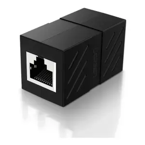 UGREEN RJ45 Network Keystone Jack Inline Coupler Female to Female 1pcs (Black)