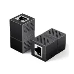UGREEN RJ45 Network Keystone Jack Inline Coupler Feذكر إلى أنثى 1pcs (أسود)