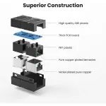 UGREEN RJ45 Network Keystone Jack Inline Coupler Feذكر إلى أنثى 1pcs (أسود)