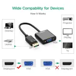 UGREEN DP ذكر إلى VGA أنثى محول (أسود)