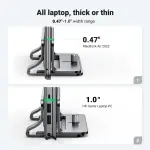 UGREEN حامل لابتوب عمودي من الألمنيوم الحجم L150*W79*H51MM حتى 15.6" (فضي)