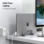 UGREEN حامل لابتوب عمودي من الألمنيوم الحجم L150*W79*H51MM حتى 15.6" (فضي)