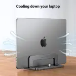UGREEN حامل لابتوب عمودي من الألمنيوم الحجم L150*W79*H51MM حتى 15.6" (فضي)