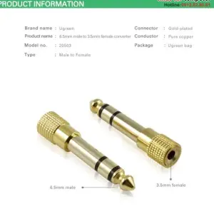 UGREEN 6.5mm ذكر إلى 3.5mm أنثى محول