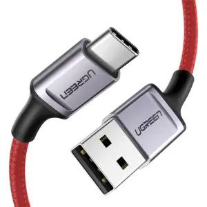 عرض UGREEN USB 2.0 to Type-C 6A Aluminium Alloy Cable 1m (Red)