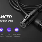 UGREEN Cannon Male to Female Microphone Extension Audio Cable 3m (Black)