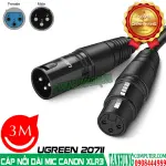 UGREEN Cannon Male to Female Microphone Extension Audio Cable 3m (Black)