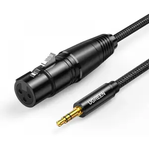 UGREEN 3.5mm Three-Pole ذكر إلى XLR أنثى كابل صوت 1m