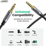 UGREEN 3.5mm ذكر إلى ذكر 4-Pole ميكروفون كابل صوت 3m (أزرق ألمنيوم shell + Braid)