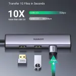 UGREEN USB-C إلى 4-منفذ USB 3.0 موزع حتى 5Gpbs Without منفذ طاقة (ألمنيوم علبة)