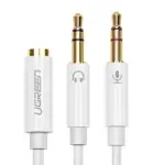 UGREEN 3.5mm Female to 2 Male Audio Cable ABS Case (White)
