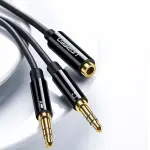 UGREEN 3.5mm Female to 2 Male Audio Cable ABS Case (Black)