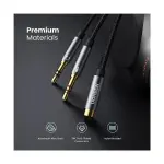 UGREEN 3.5mm أنثى إلى 2 ذكر كابل صوت غلاف ألمنيوم (أسود)