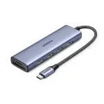 UGREEN USB-C إلى 3*USB 3.0 A + HDMI 4K*2K/30Hz + SD + TF(use simultaneously) محول متعدد الوظائف