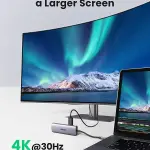 UGREEN USB-C إلى 3*USB 3.0 A + HDMI 4K*2K/30Hz + SD + TF(use simultaneously) محول متعدد الوظائف