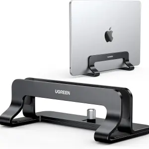 View UGREEN Vertical Laptop Stand Adjustable Aluminium Up To… (Black)