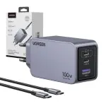 UGREEN USB-A+2*USB-C 100W GaN تقني شاحن سريع