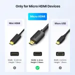 UGREEN من Micro HDMI إلى كابل HDMI 3m (أسود)