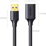 UGREEN USB 3.0 تمديد ذكر كابل 3m (أسود)