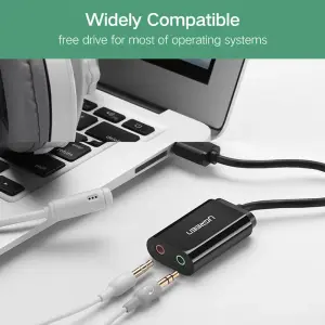 UGREEN USB 2.0 External Sound محول (أبيض)