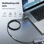 UGREEN USB-C ذكر إلى USB-C أنثى Gen2 غلاف ألمنيوم مضفر كابل تمديد 1m (Dark رمادي)