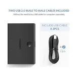 UGREEN USB 2.0 مشاركة مبدّل 2x1 (أسود)