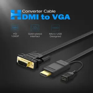 UGREEN HDMI إلى VGA محول كابل 1.5m (أسود)