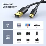 UGREEN USB 2.0 A ذكر إلى Mini USB 5Pin ذكر كابل 2M