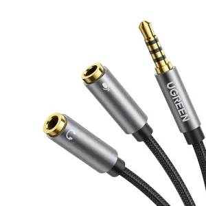 عرض UGREEN 3.5mm male to 2 Female Audio Cable Aluminum Case (Black)