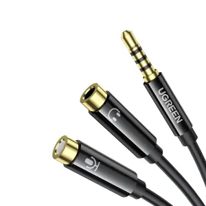 عرض UGREEN 3.5mm male to 2 Female Audio Cable ABS Case (Black)
