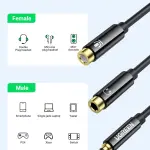 UGREEN 3.5mm male to 2 Female Audio Cable ABS Case (Black)
