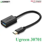 UGREEN USB-C ذكر إلى USB 3.0 A أنثى OTG كابل أسود 15CM