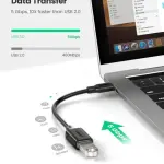 UGREEN USB-C ذكر إلى USB 3.0 A أنثى OTG كابل أسود 15CM