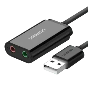 UGREEN USB 2.0 External Sound محول (أسود)