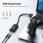 UGREEN USB 2.0 External Sound محول (أسود)