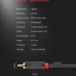 UGREEN 2RCA ذكر إلى 2RCA ذكر كابل 1m (أسود)