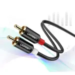 UGREEN 2RCA ذكر إلى 2RCA ذكر كابل 1m (أسود)