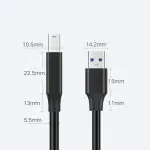 UGREEN USB 3.0 AM إلى BM كابل طابعة 1m (أسود)