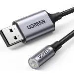 UGREEN USB 2.0 إلى 3.5mm Audio محول ألمنيوم Alloy 25cm (Dark رمادي)