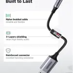 UGREEN USB 2.0 إلى 3.5mm Audio محول ألمنيوم Alloy 25cm (Dark رمادي)