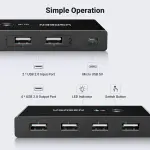 UGREEN 2 دخل 4 خرج USB 2.0 صندوق مفتاح مشاركة
