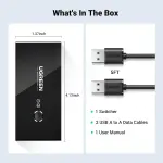 UGREEN 2 دخل 4 خرج USB 2.0 صندوق مفتاح مشاركة