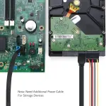 UGREEN كابل بيانات SATA 3 0.5m (أسود)
